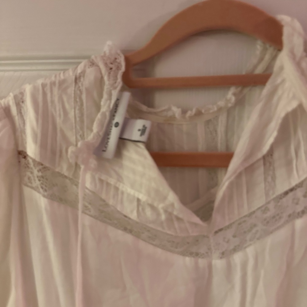 LOVESHACKFANCY x Target Talulah Pintuck Yolk Lace White Mini Dress-Size S - Picture 5 of 5